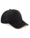 Beechfield Authentic 5 Panel Piped Peak Cap | Unisex | Cotton | 11 Colours | One Size - Hat - Logo Free Clothing