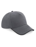 Beechfield Authentic 5 Panel Piped Peak Cap | Unisex | Cotton | 11 Colours | One Size - Hat - Logo Free Clothing