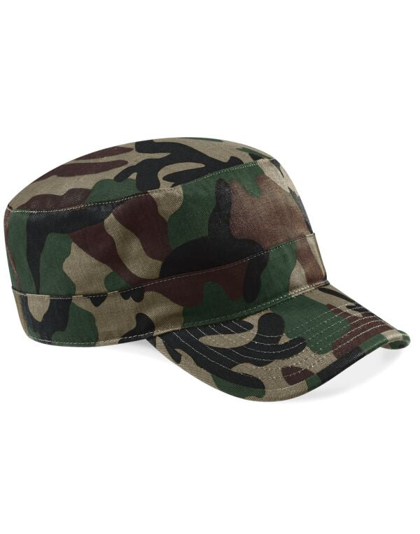 Beechfield Camo Army Cap | Unisex | Velcro Adjustment | Cotton | 7 Colours | One Size - Hat - Logo Free Clothing