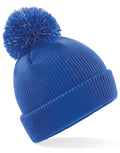 Beechfield Junior Reflective Bobble Beanie | Double Knit | 3 Colours | Kids Unisex Size - Hat - Logo Free Clothing