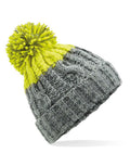 Beechfield Apres Beanie | Unisex | Heavyweight Cable Knit | Pom-Pom | 6 Colours | One Size - Hat - Logo Free Clothing