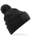 Beechfield Snowstar® Patch Beanie | Unisex | Pom-Pom | Soft Touch | 8 Colours | One Size - Hat - Logo Free Clothing
