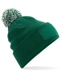 Beechfield Snowstar® Patch Beanie | Unisex | Pom-Pom | Soft Touch | 8 Colours | One Size - Hat - Logo Free Clothing