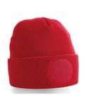 Beechfield Circular Patch Beanie | Unisex | Double Knit | Cuffed | 8 Colours | One Size - Hat - Logo Free Clothing