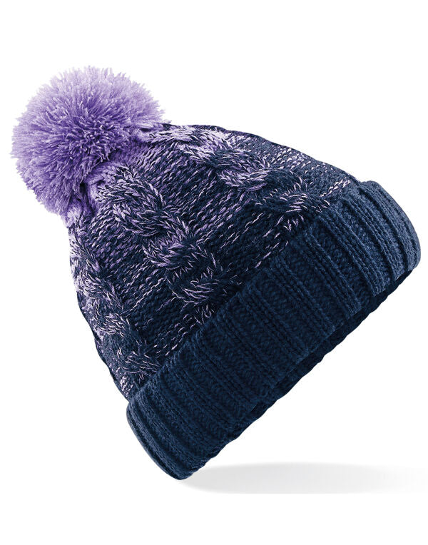 Beechfield Ombré Beanie | Unisex | Pom-Pom | Heavyweight | Soft | 4 Colours | One Size - Hat - Logo Free Clothing