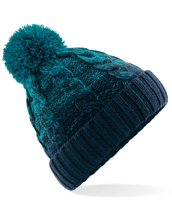 Beechfield Ombré Beanie | Unisex | Pom-Pom | Heavyweight | Soft | 4 Colours | One Size - Hat - Logo Free Clothing