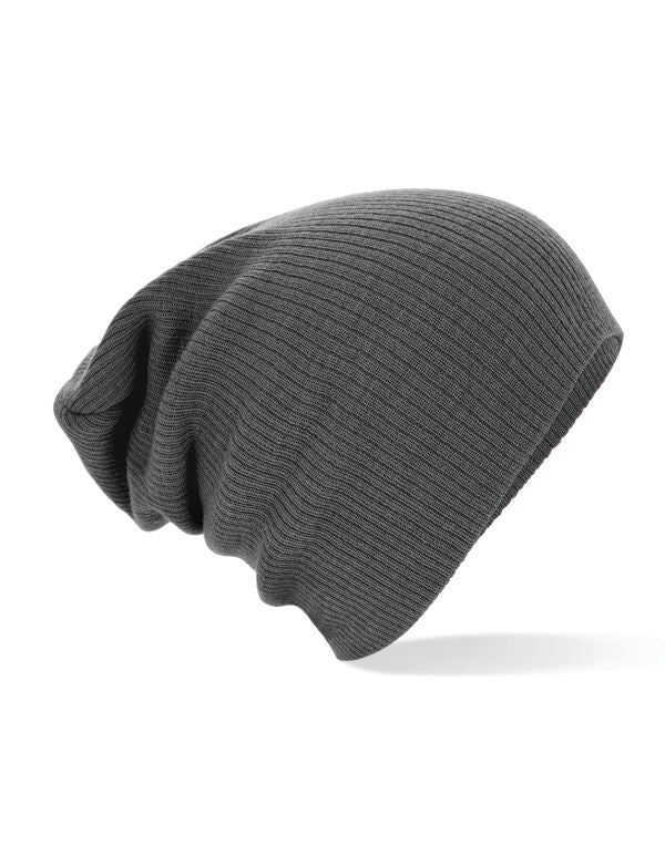Beechfield Slouch Beanie | Unisex | Ribbed | Double Knit | 4 Colours | One Size - Hat - Logo Free Clothing