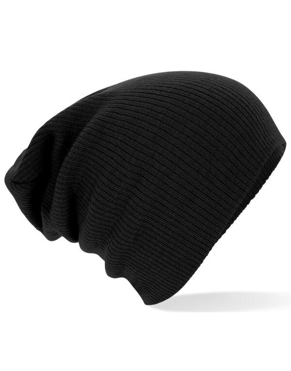 Beechfield Slouch Beanie | Unisex | Ribbed | Double Knit | 4 Colours | One Size - Hat - Logo Free Clothing