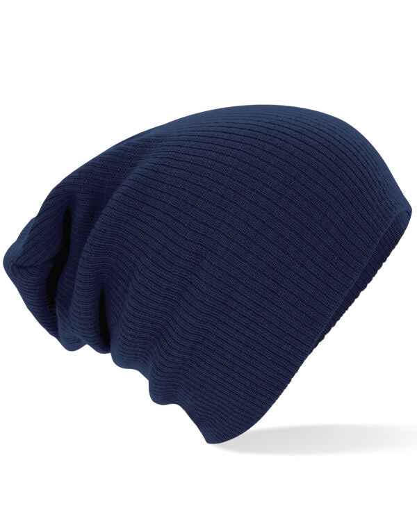 Beechfield Slouch Beanie | Unisex | Ribbed | Double Knit | 4 Colours | One Size - Hat - Logo Free Clothing