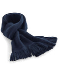 Beechfield Classic Knitted Scarf | Unisex | Double Knit | Tassels | 3 Colours | One Size - Scarf - Logo Free Clothing