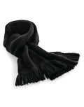 Beechfield Classic Knitted Scarf | Unisex | Double Knit | Tassels | 3 Colours | One Size - Scarf - Logo Free Clothing
