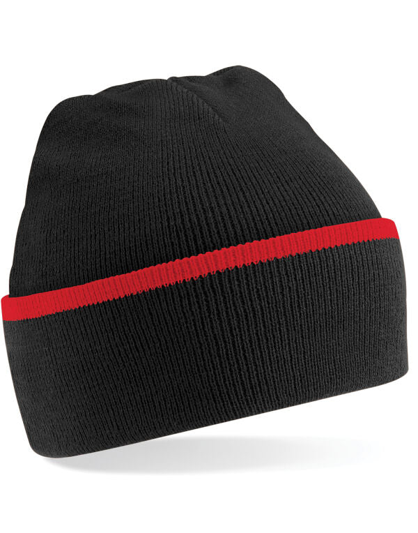 Beechfield Teamwear Beanie | Unisex | Cuffed | Warm | Stripe | 6 Colours | One Size - Hat - Logo Free Clothing