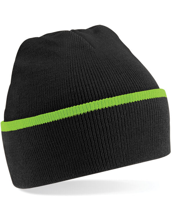 Beechfield Teamwear Beanie | Unisex | Cuffed | Warm | Stripe | 6 Colours | One Size - Hat - Logo Free Clothing