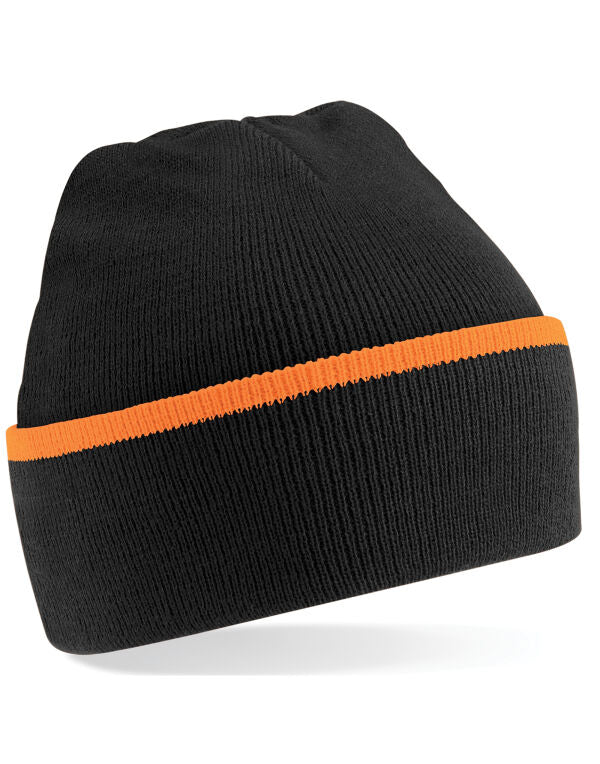 Beechfield Teamwear Beanie | Unisex | Cuffed | Warm | Stripe | 6 Colours | One Size - Hat - Logo Free Clothing