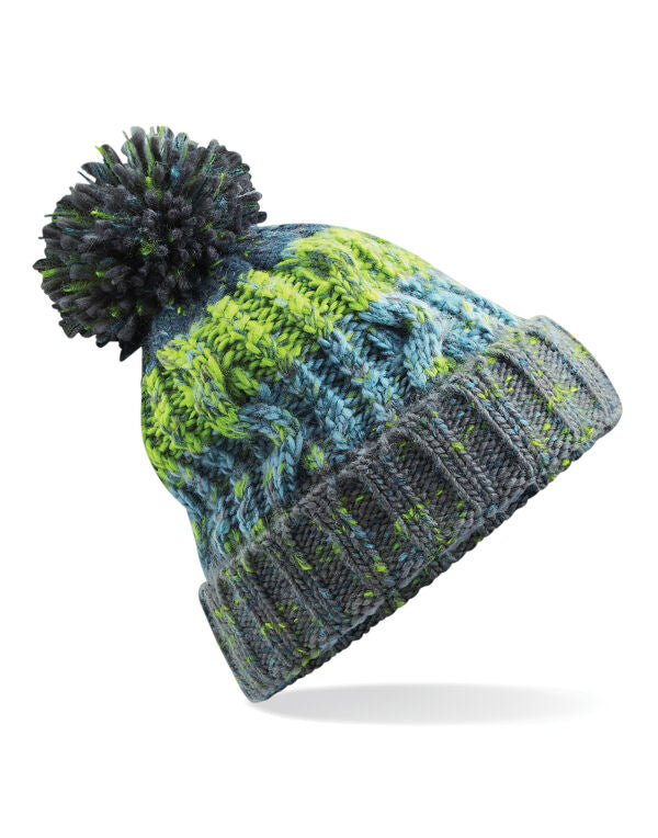 Beechfield Corkscrew Pom Pom Beanie | Unisex | Heavyweight Cable Knit | 15 Colours | One Size - Hat - Logo Free Clothing