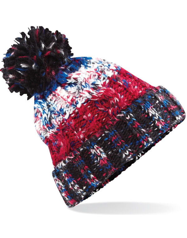 Beechfield Corkscrew Pom Pom Beanie | Unisex | Heavyweight Cable Knit | 15 Colours | One Size - Hat - Logo Free Clothing