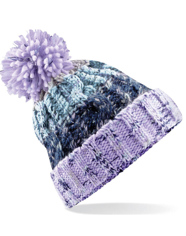 Beechfield Corkscrew Pom Pom Beanie | Unisex | Heavyweight Cable Knit | 15 Colours | One Size - Hat - Logo Free Clothing