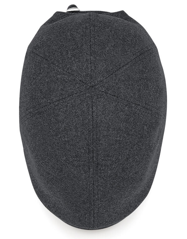 Beechfield Melton Wool Ivy Cap | Unisex | Lined | Buckle Adjust | Charcoal | One Size - Hat - Logo Free Clothing