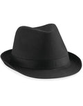 Beechfield Fedora | Unisex | Soft Brim | Indented Crown | Black or White | S-XL - Hat - Logo Free Clothing