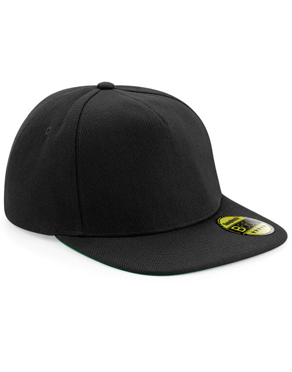 Beechfield Original Flat Peak Snapback Cap | Unisex | 5 Panel | 9 Colours | One Size - Hat - Logo Free Clothing