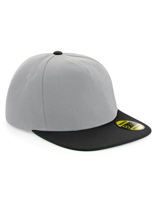 Beechfield Original Flat Peak Snapback Cap | Unisex | 5 Panel | 9 Colours | One Size - Hat - Logo Free Clothing