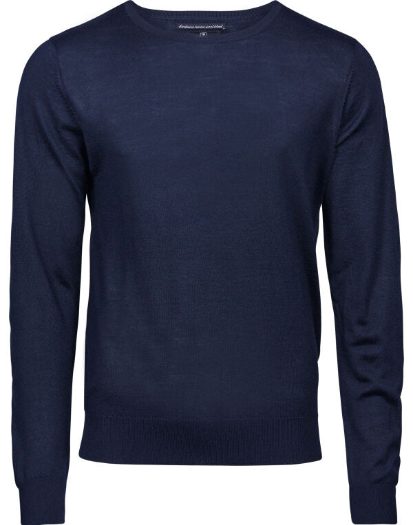 Tee Jays Mens Crew Neck Knitted Sweater | Merino Blend | Pullover | 3 Colours | S-3XL - Knitwear - Logo Free Clothing