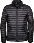 Tee Jays Mens Crossover Jacket | Showerproof Puffer | Softshell Panels | Black or Grey | S-4XL - Summer Jacket - Logo Free Clothing