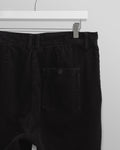 wax london men's Raleigh - Black Corduroy Pleated Trousers
