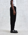 wax london men's Raleigh - Black Corduroy Pleated Trousers