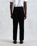 wax london men's Raleigh - Black Corduroy Pleated Trousers