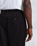 wax london men's Raleigh - Black Corduroy Pleated Trousers