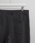 wax london men's Raleigh - Charcoal Herringbone Pleated Trousers