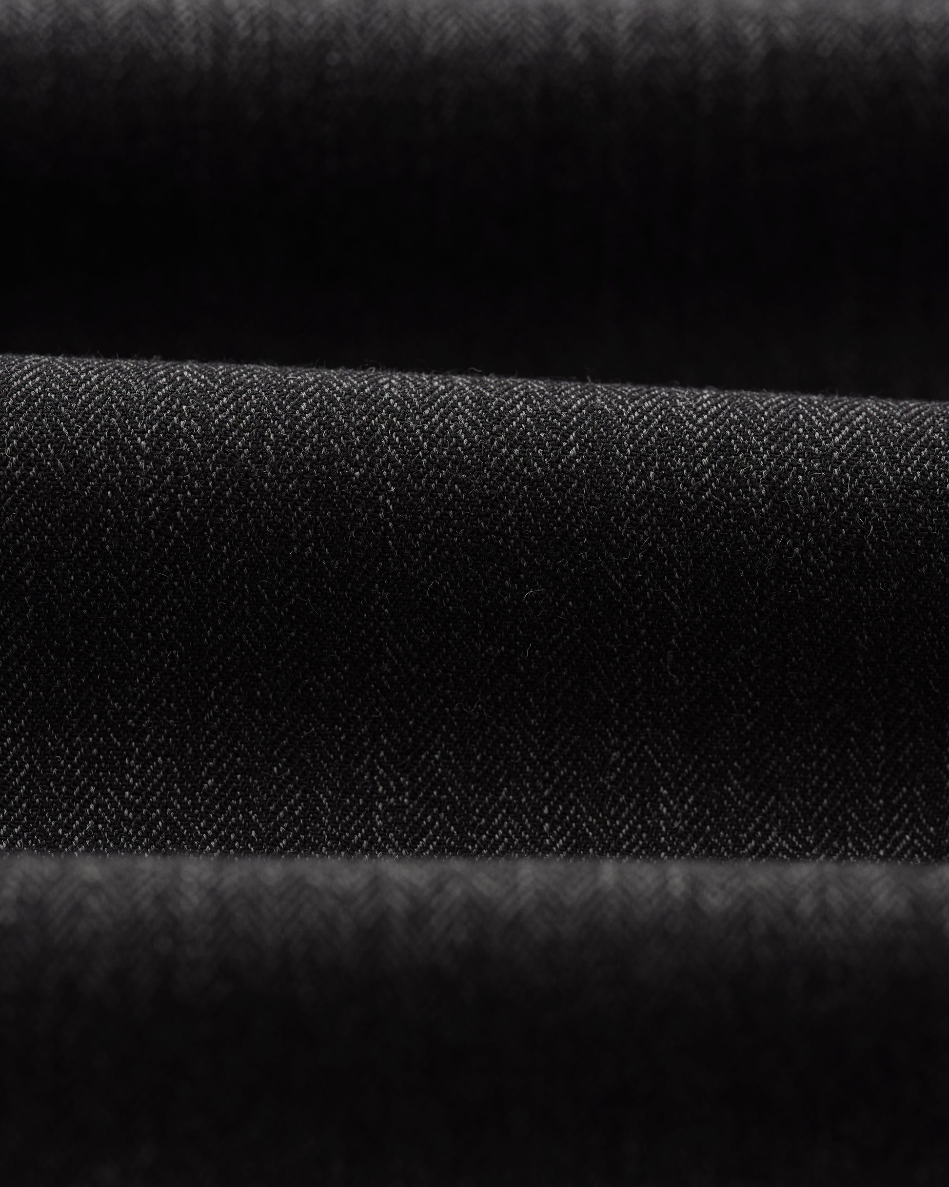 wax london men's Raleigh - Charcoal Herringbone Pleated Trousers