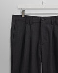 wax london men's Raleigh - Charcoal Herringbone Pleated Trousers