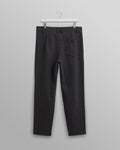 wax london men's Raleigh - Charcoal Herringbone Pleated Trousers