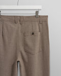 wax london men's Raleigh - Light Brown Herringbone Pleated Trousers