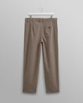 wax london men's Raleigh - Light Brown Herringbone Pleated Trousers