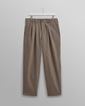 wax london men's Raleigh - Light Brown Herringbone Pleated Trousers