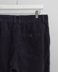 wax london men's Raleigh - Navy Corduroy Pleated Trousers