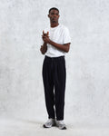 wax london men's Raleigh - Navy Corduroy Pleated Trousers