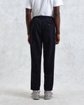 wax london men's Raleigh - Navy Corduroy Pleated Trousers