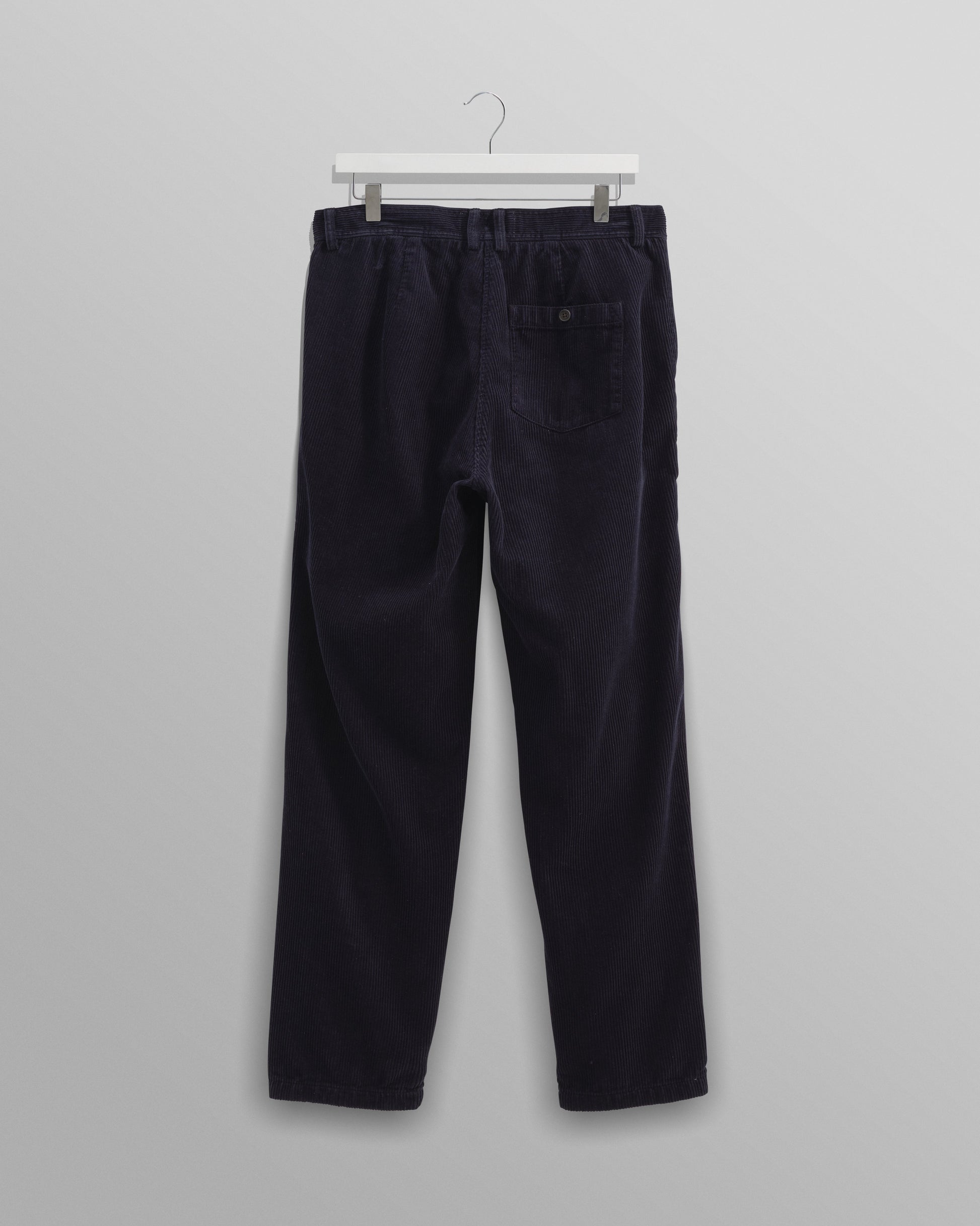 wax london men's Raleigh - Navy Corduroy Pleated Trousers