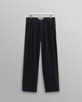 wax london men's Raleigh - Navy Corduroy Pleated Trousers