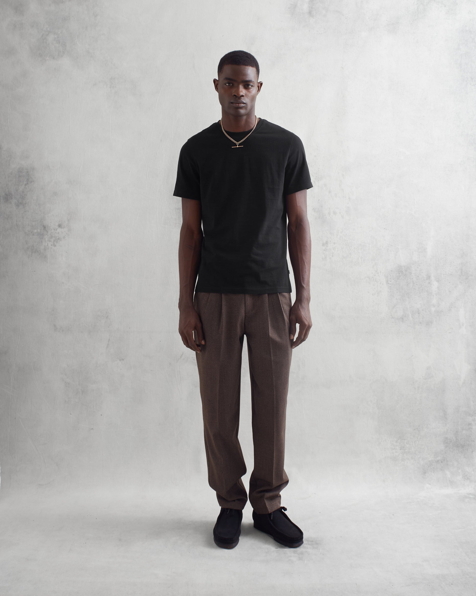 wax london men's Reid - Black Organic Cotton T-Shirt