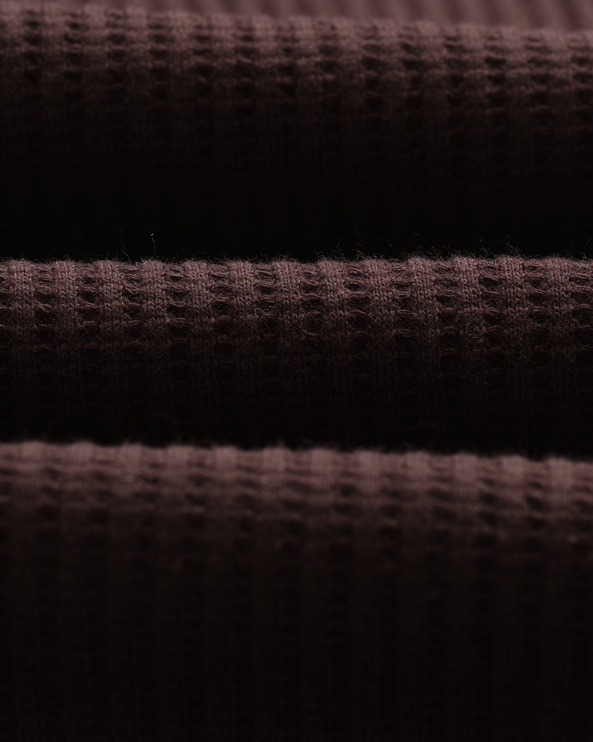 wax london men's Riley - Dark Brown Structured Waffle Crewneck Jumper
