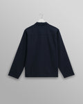 wax london men's Ripley - Navy Brushed Herringbone Lounge Shirt