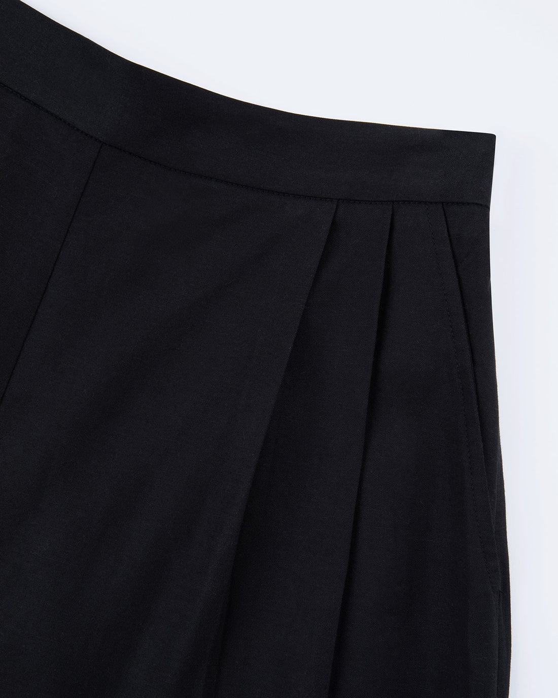 Black Lyocell Wide Trousers
