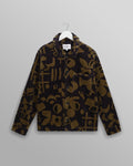 wax london men's Rockley - Navy And Khaki Shapes Jumbo Corduroy Overshirt