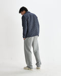 wax london men's Rockley - Navy Geometric Jacquard Overshirt