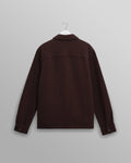 wax london men's Romer - Dark Brown Heavy Crinkle Cotton Overshirt